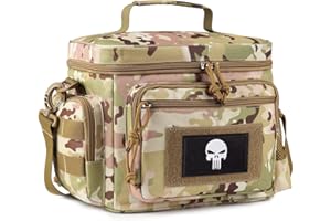 BUNNYCHIC Borsa Pranzo per Uomo, Borsa Termica Tattica con Sistema MOLLE – Isolata, Impermeabile, Anti-Perdite – per Uomo/Donna, Perfetta per il Lavoro, Pic-Nic e Attività All’Aperto con Tracolla Regolabile