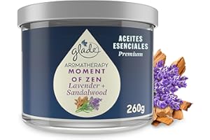 Glade Aromatherapy Moment Of Zen Vela Fragancia Lavanda y Sándalo, 260g