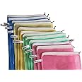 Beddify Set of 12 Reusable Fridge Storage Bags for Vegetables and Fruits Dual Layer Mesh Net Multipurpose Multi-Size Kitchen Storage Bags Organizer with Sturdy Zipper (Multi-Color)