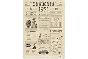 FestySpark Geschenke zum 75 Geburtstag Frau - Schöne Geburtstagskarte 75 Frau und Mann - Geburtstagsgeschenk für Männer 75 - Geburtstagsdekoration 75 Geburtstag Männer und Frauen - Karte 1951