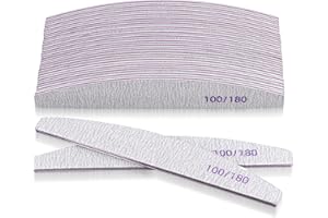 Vonsera Lime per Unghie 100 180 Grana, Lima per Unghie a Doppia Faccia, Riutilizzabile Kit Lima Unghie per Manicure in Gel, Tip, e Set Professionale per Unghie (20 Pezzi)