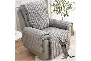 XRDSHY Sofa Armlehnenbezüge, Sesselschoner Sesselauflage, Fernsehsessel Schutzbezug Anti-Rutsch, Relaxsessel Bezüg Sesselüberzug für Zuhause mit Kindern und Haustieren Hund,Grau1-1 Sitz(53 * 190cm)