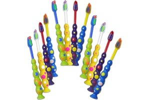 DENTAL AESTHETICS 32 Cepillos Dentales para Niños ~ Paquete al Mayor Cepillos Infantiles Manuales (Gomas de Succión)