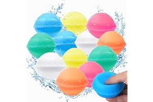EQARD Bombe a Eau Réutilisable 12PCS Ballons D'eau Non Magnétiques Plus Sûrs Étanches Silicone Balles à Eau Remplissage Rapide en Une Seconde Jouets D'eau pour l'été Extérieur Piscine avec Sac en Filet