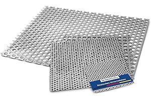 ELBEMETALL Aluminium Lochblech 400 x 500 mm, 2,0 mm Stärke, 5 mm Rundloch, 8 mm Lochabstand, Al 99,5 Werkstoff