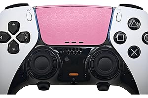 LUCK&LINK Touchpad Protector Stickers PS5,Touch Pad e Pulsanti Posteriori Adesivo Protettivo della Texture della Pelle per PS5 Dualsense/Edge Touch Trackpad (PS5Edge(2pcs), Nido d'Ape-Rosa)
