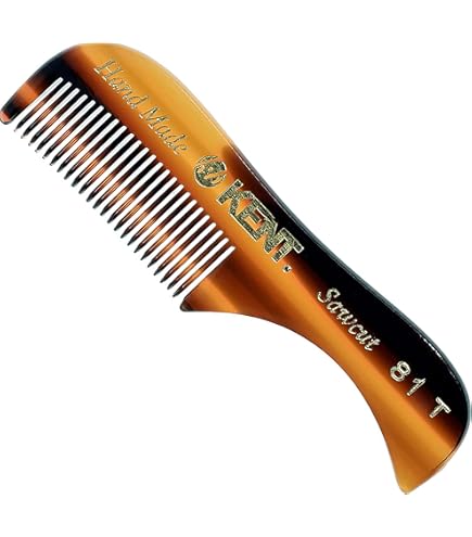 Peigne à Barbe Et Moustache Fait Main En Rhodoïde - Marque Altesse - Couleur Marron - Fabriqué En France