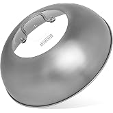 YOSUKATA 32.5cm Stainless Steel Lid for Wok 34cm | Lid with Glass and Steam Grates - Wok Accessory, Dishwasher Safe - Dome fo
