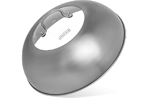 YOSUKATA Lock 32,5 Cm För 34 Cm Wok Och Stekpanna - Stållock | Premium Woklock i Rostfritt Stål Med Härdat Glas och Ånghål