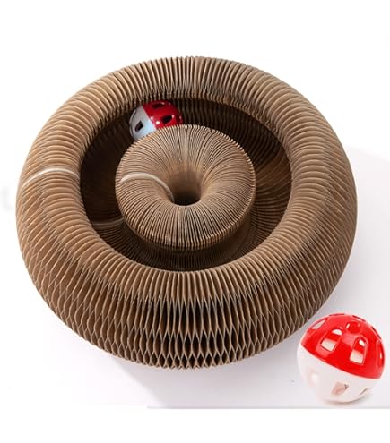Katzenkratzbrett Aus Wellpappe – Mit Katzenminze, Doppelseitig & Gebogen, 2 Stück (43x20,5x3 Cm)