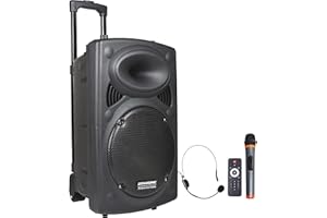 DYNASONIC - DYNAPRO 12' (2ª Generación) Altavoz Bluetooth Portatil Profesional, Altavoz Bluetooth Potente 700W 2 microfonos