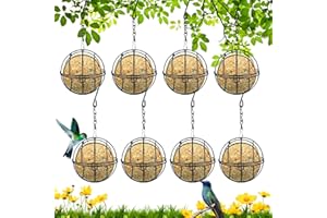 TCCYDM 8 Stück Meisenknödelhalter Vogelfutterstation,Vogelfutterstation Mit Klappdeckel,Meisenknödel Halter zum Aufhängen, Maisenknödelhalterung Futterspender für Wildvögel Garten Balkon