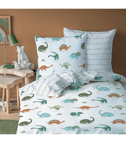 Parure De Lit Enfant 100% Coton - Housse 140x200cm + Taie 63x63cm | Imprimé Savane | Matt & Rose