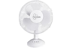 Farelek TF 300 Ventilateur de table 30 cm Blanc,40w