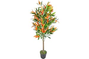 Leaf Artificial Ficus Tree/Plant, Photinia Red Green, 130 cm