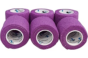 PintoMed - Bandage Cohésif - VIOLET - 6 Rouleaux x 5 cm x 4,5 m adhésif Flexible Bandages, Premiers Secours Sports Wrap Bandage