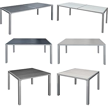 Amazon.de: ESTEXO® Gartentisch, Alu WPC Terrassentisch, Holzimitat