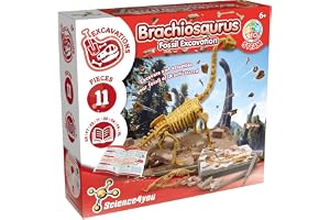 Science4you – Brachiosaurus Dino utgrävningsset – arkeologiset för barn med 11 delar, gräva upp din dinosaurieleksak – perfek