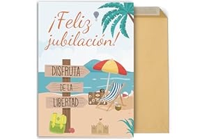 CONTRAXT Tarjeta regalo Feliz Jubilacion 42x30 cm abierta. Regalo original Tarjeta de firmas Jubilacion grande dedicatorias compañeros de trabajo hombre mujer