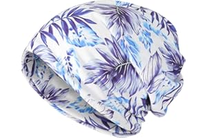 ZLYC Women Summer Thin Beanie Hat Floral Lightweight Slouchy Hat