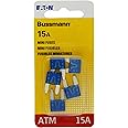 Bussmann BP/ATM-15 15 Amp Fast Acting Mini-Fuse, Blue
