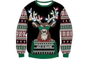 Dancinova Weihnachtspullover Led Herren Lustig Weihnachtspulli Damen Strickpullover Xmas Pullover Ugly Christmas Sweater Jumper S-2XL