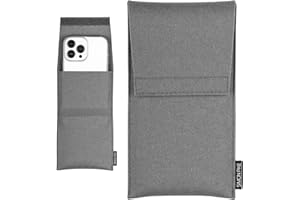 SP SIMON PIKE SimonPike Handyhülle für Apple iPhone 15 Pro |14 Pro|13 Pro|12 Pro (Gr. G) | Filztasche Sidney in elefantengrau aus Filz (echtem Wollfilz) Handy/Smartphone Tasche