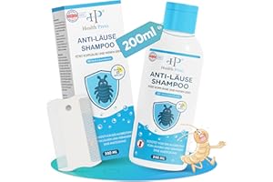 Health Press Anti-Läuse-Shampoo – 200 ml Vorteilspackung – Läuse Shampoo inkl. Läusekamm – Läuseshampoo Familienpackung für Erwachsene, Kinder – In EU zugelassenes Medizinprodukt in Apothekenqualität