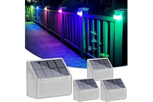 Alinana 4-Pack Solar Fence Lights, RGB Color-Changing Outdoor Solar Lights, IP68 Waterproof LED Garden Fence Lights, Suitable for Fence, Wall Decorations, and for Halloween and Christmas(RGB)