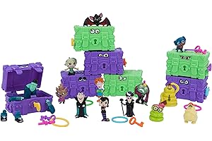 HOTEL TRANSYLVANIA Hotel Transsilvanien Monster Mayhem Serie 1 98009 - Minifigura coleccionable, cofre del tesoro como caja sorpresa, incluye figura coleccionable, llave y cuaderno