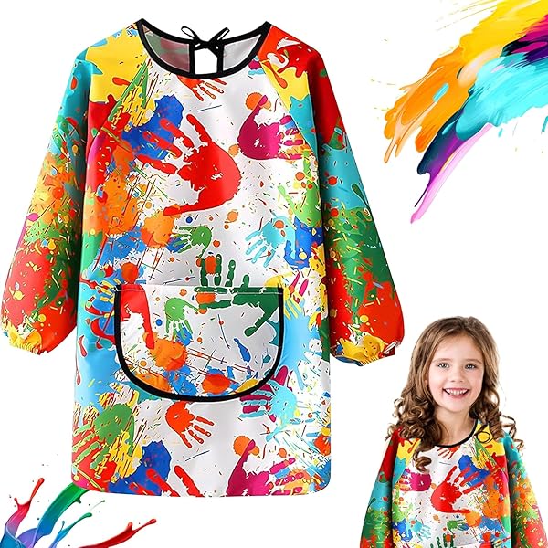 LURNODY Tablier Peinture Enfant,Blouse Peinture Enfant