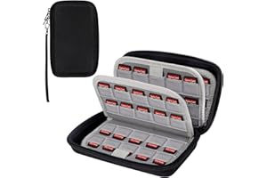 QIMEI-SHOP Spiele Aufbewahrungsbox Kompatibel mit Nintendo Switch Game Card Case mit 80 Schlitze für Game-Karten Tragebar Hartschalen Schwarz