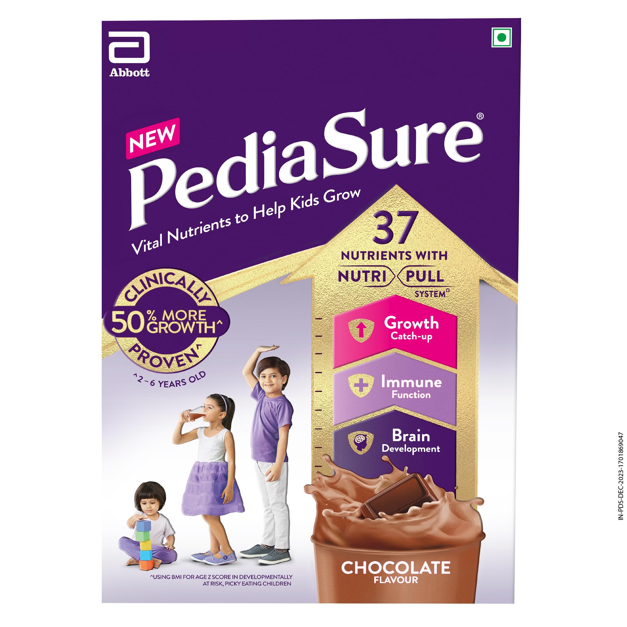 Pediasure Health & Nutrition Drink Powder 200g, Premium Chocolate Flavour, Scientifically Designed Nutrition for Kids Growth,