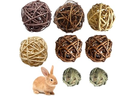 TENGWA kaninleksaker 8 stycken tuggbollar 4,5–7 cm kanin leksak naturligt pilkula gnagare vänlig för - Amazon Deal & Rabatt
