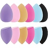 WLLHYF 12 Stück Multicolor Make-up Blender Schwämme, Professionelle Foundation Blending Makeup Tools Schönheit Puderquaste We