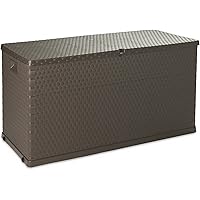 Toomax Baule Multibox da Esterni, plastica Imitazione Rattan, Art. 162, 420L capacità, Dim cm 120x56x63h, Colore Marrone