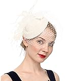 Fascinators Hats 20s 50s Hat Pillbox Hat Cocktail Tea Party Headwear with Veil for Girls and Women