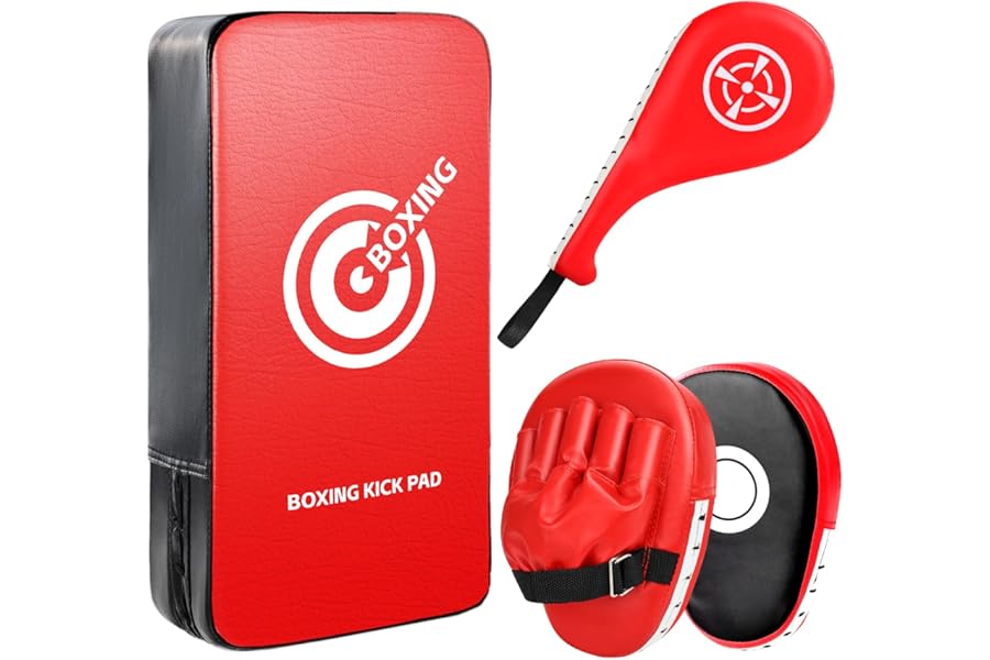 NZQXJXZ Punching Mitts Kick Pack Set, Boxing Pads Curved Focus Punching Mitts Kickboxing Striking Target Pads for Kids Men Women, Martial Arts Training Equipment for Boxing Taekwondo Karate Muay Thai