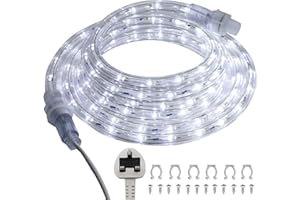 FOEERS LED Rope Lights,3m/10FT Outdoor Tube String Lights with Plug in,Waterproof Fairy Lights with Connector for Indoor,Bedroom,Stair,Patio,Christmas Decoration(Cool White)