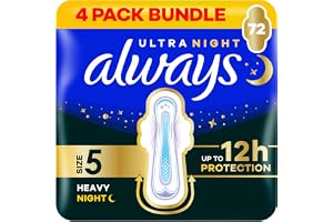 Always Ultra Sanitary Towels Secure Night Extra (Size 5) with Wings 18 Pads, Super Absorbent and Ultra Thin, for Menstrual Pe