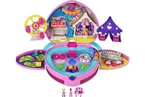 Polly Pocket Theme Park Backpack Compact with 2 Dolls, Accessories & Multiple Activities
