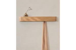 KAZAI. Wieszak na kurtki ścienny 'Toke' | Nowoczesny design z ukrytymi haczykami ściennymi | Panel z litego drewna fornirowanego | Dąb