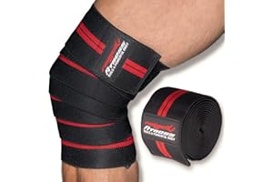 RAIGEKI FITNESS BUILD A POWERFUL BODY Raigeki Lot de 2 genouillères élastiques avec fermeture Velcro pour entraînement de force pour homme et femme