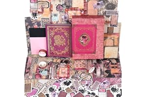Funto Kit de scrapbooking (185 PCS), Chapitre médiéval - Jardin de Roses, parfait pour les matériaux de scrapbooking à bullet, les planificateurs DIY, l'artisanat et le collage