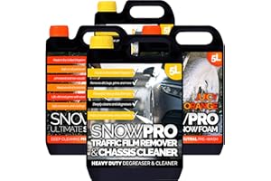 SnowPro Traffic Film Remover Chassis Cleaner 10L and Orange Snow Foam 10L – Removes Dirt, Grime, Grease, Oil and Bugs - Multi-Vehicle For Use on Cars, Trucks, Vans, Motorbikes & More