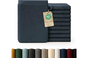 Blumtal - Gant De Toilette - Lot de 10 Gants De Toilette Coton - Gant De Toilette Bleu foncé - Certifié Oeko-TEX®
