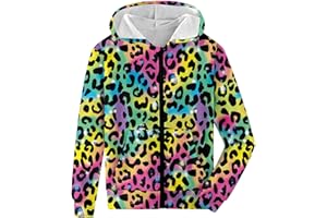 Dancinova Felpa con Zip Ragazze Ragazzi Felpa con Cappuccio a Maniche Lunghe con Stampa Unica per Bambini con Tasche 5-14 Anni