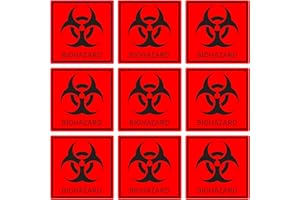 PUBBLIMANIA Pegatinas de riesgo biológico | Adhesivos para laboratorios, hospitales y uso industrial por Sutter Signs (9 Riesgo Orgánico Rojo)