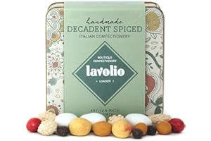 Lavolio Decadent Spiced Confiserie Boîte de Cadeau (175g) - Fabuleuse Sélection de Dragées Italiens, avec Noix Enrobés, Café et Épices, Luxueux Bonbons et Chocolats, Cadeau Parfait pour Lui et Elle