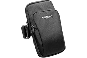 Spigen Armband Dynamic Shield [Ultra-Leicht] Handytasche Joggen Handy Handyhalterung Universal [Schnelltrocknend] Kompatibel mit iPhone, Samsung Galaxy, Google Pixel -Schwarz